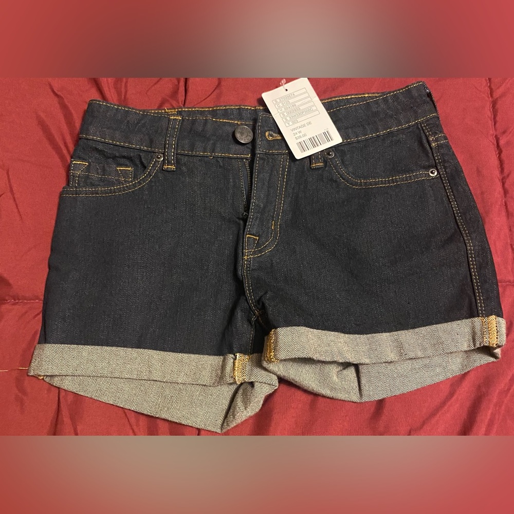 Ladies dark denim blue Jean shorts